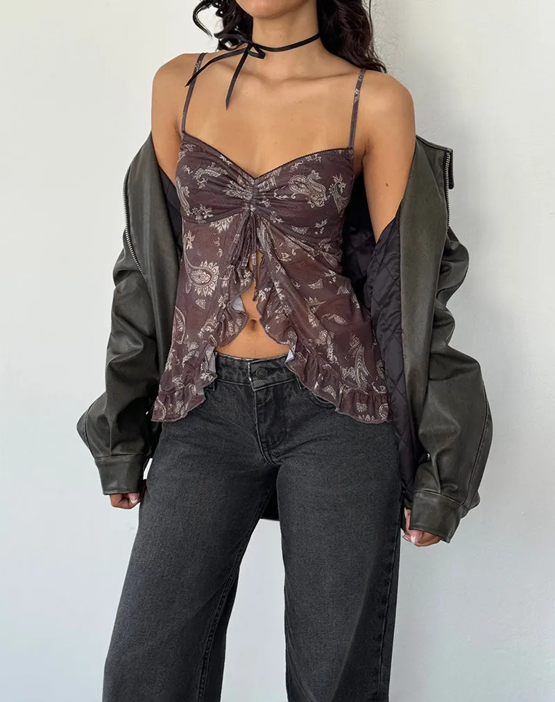Jaraga Butterfly Top in Tonal Black Paisley sold by Motel Rocks product image thumbnail 5