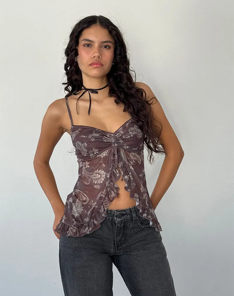 Jaraga Butterfly Top in Tonal Black Paisley sold by Motel Rocks product image thumbnail 2