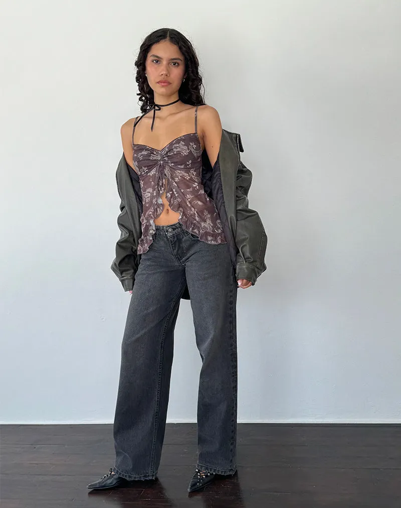 Jaraga Butterfly Top in Tonal Black Paisley sold by Motel Rocks product image thumbnail 3