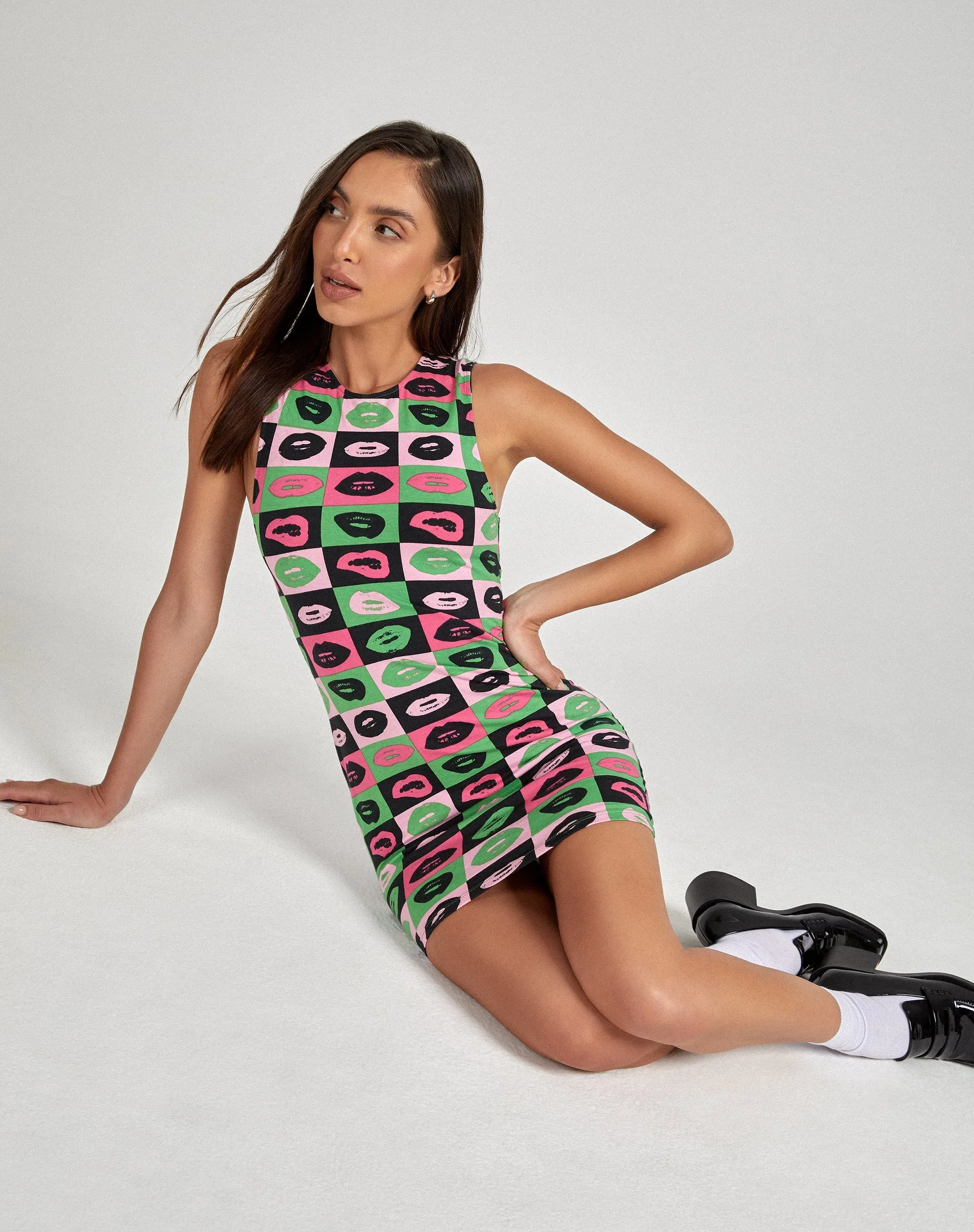 Gele Mini Dress in Lips Green sold by Motel Rocks product image thumbnail 3