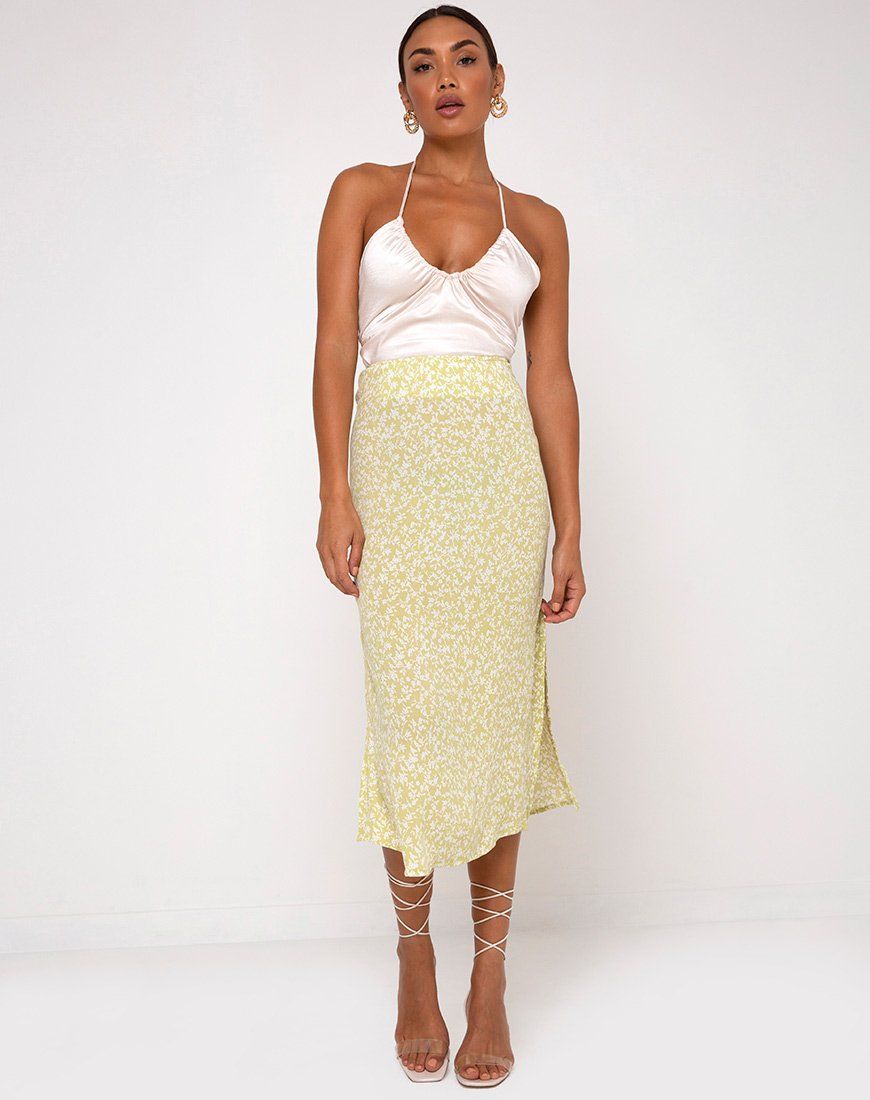 Tindra Midi Skirt in Crinkle Botanic Mint Foam sold by Motel Rocks product image thumbnail 4