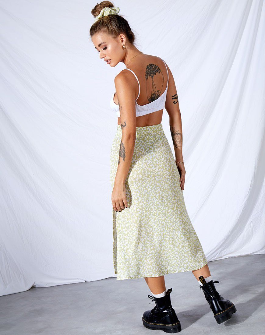 Tindra Midi Skirt in Crinkle Botanic Mint Foam sold by Motel Rocks product image thumbnail 3