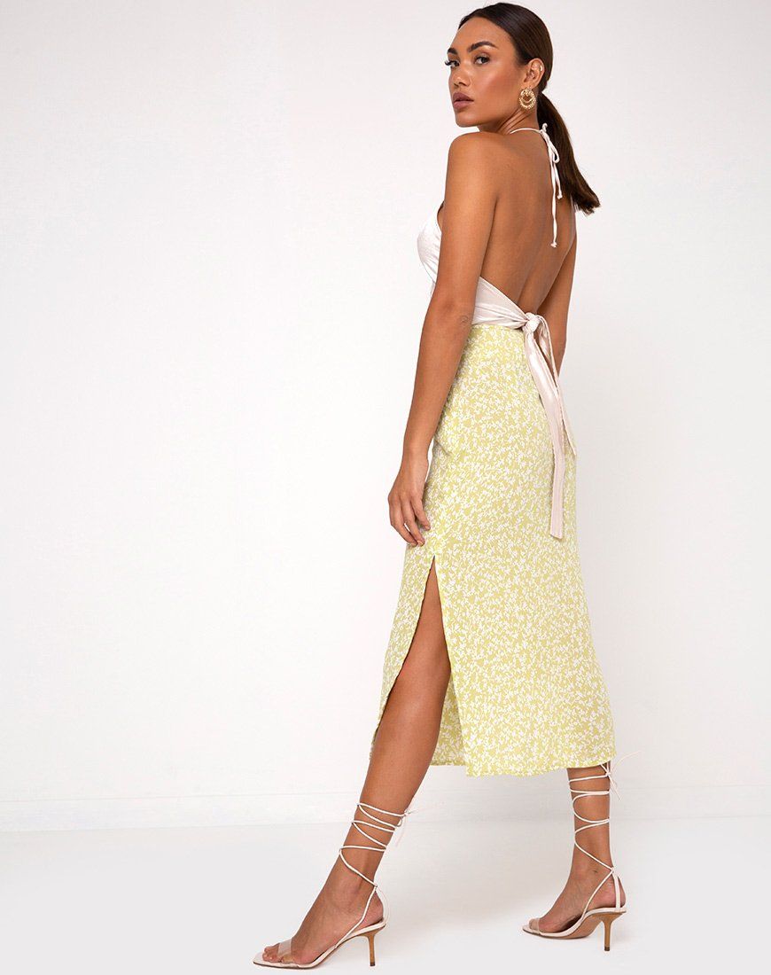 Tindra Midi Skirt in Crinkle Botanic Mint Foam sold by Motel Rocks product image thumbnail 5