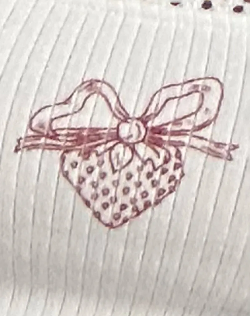Suna Vest Top in Off White with Strawberry Bow Print sold by Motel Rocks product image thumbnail 5