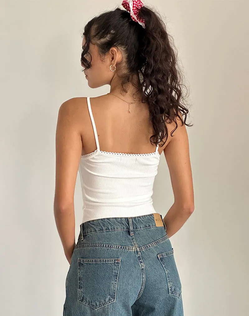 Suna Vest Top in Off White with Strawberry Bow Print sold by Motel Rocks product image thumbnail 3