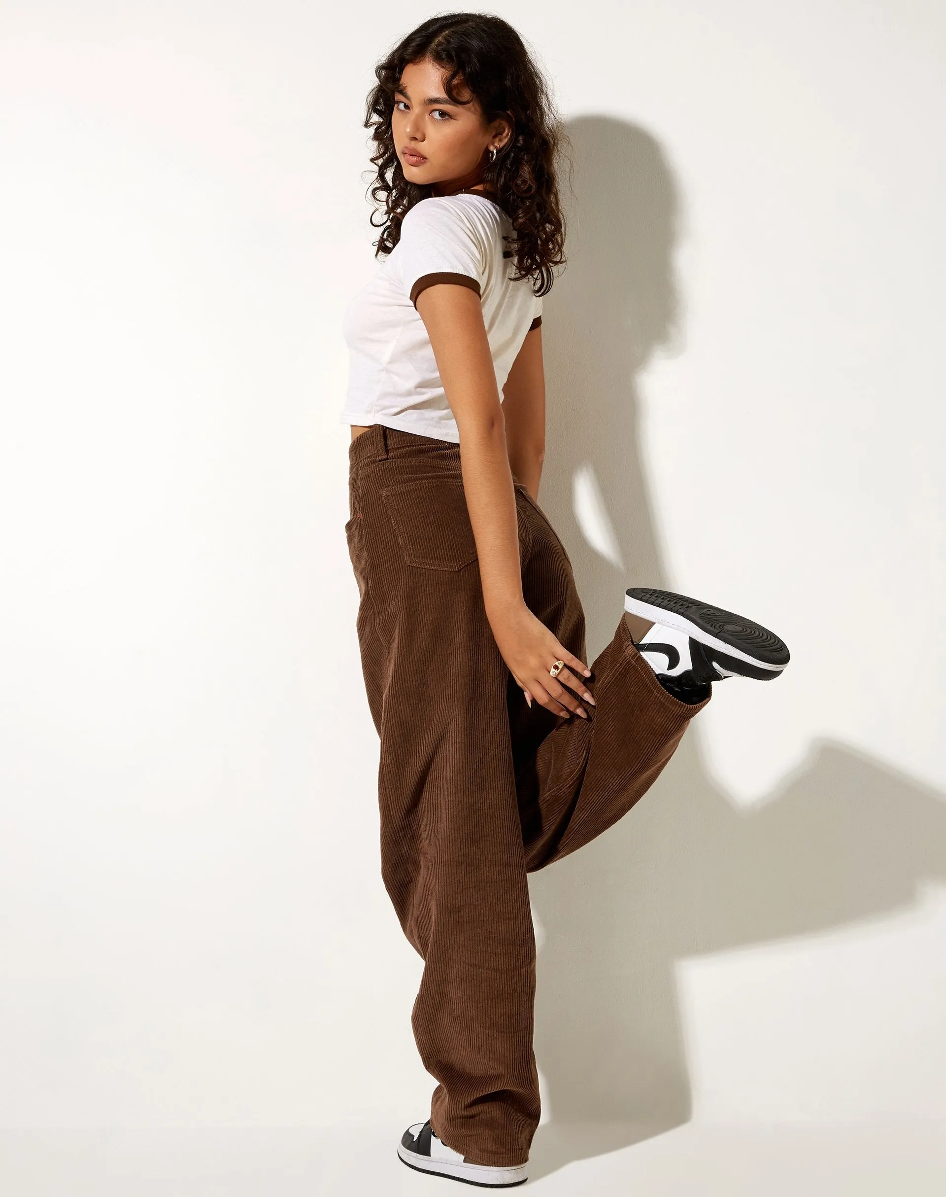 Ringer Tee in Winter White Bind Cocoa Pony Club sold by Motel Rocks product image thumbnail 5