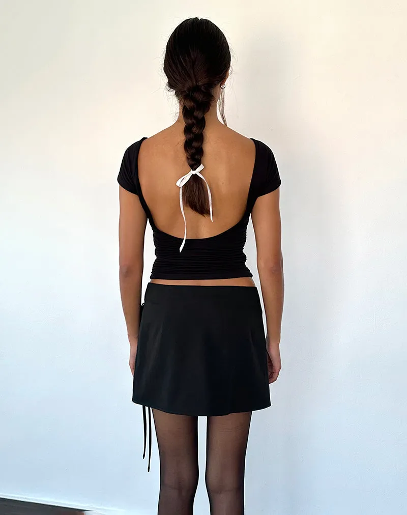 Tanix Wrap Skirt in Tailoring Black sold by Motel Rocks product image thumbnail 5