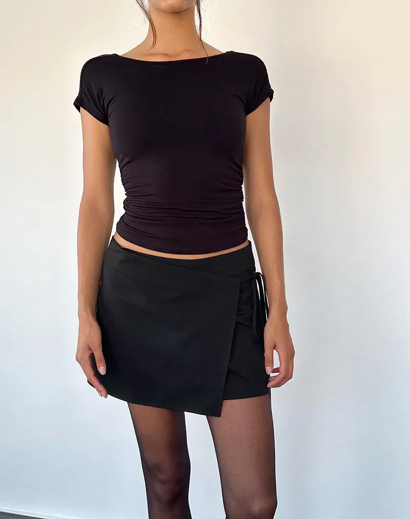 Tanix Wrap Skirt in Tailoring Black sold by Motel Rocks product image thumbnail 4