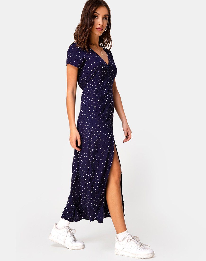 Sanrin Midi Dress in Starstruck Navy sold by Motel Rocks product image thumbnail 4