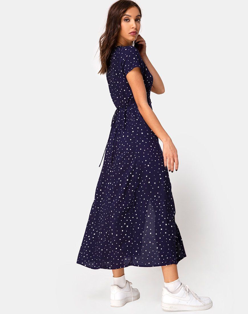 Sanrin Midi Dress in Starstruck Navy sold by Motel Rocks product image thumbnail 2