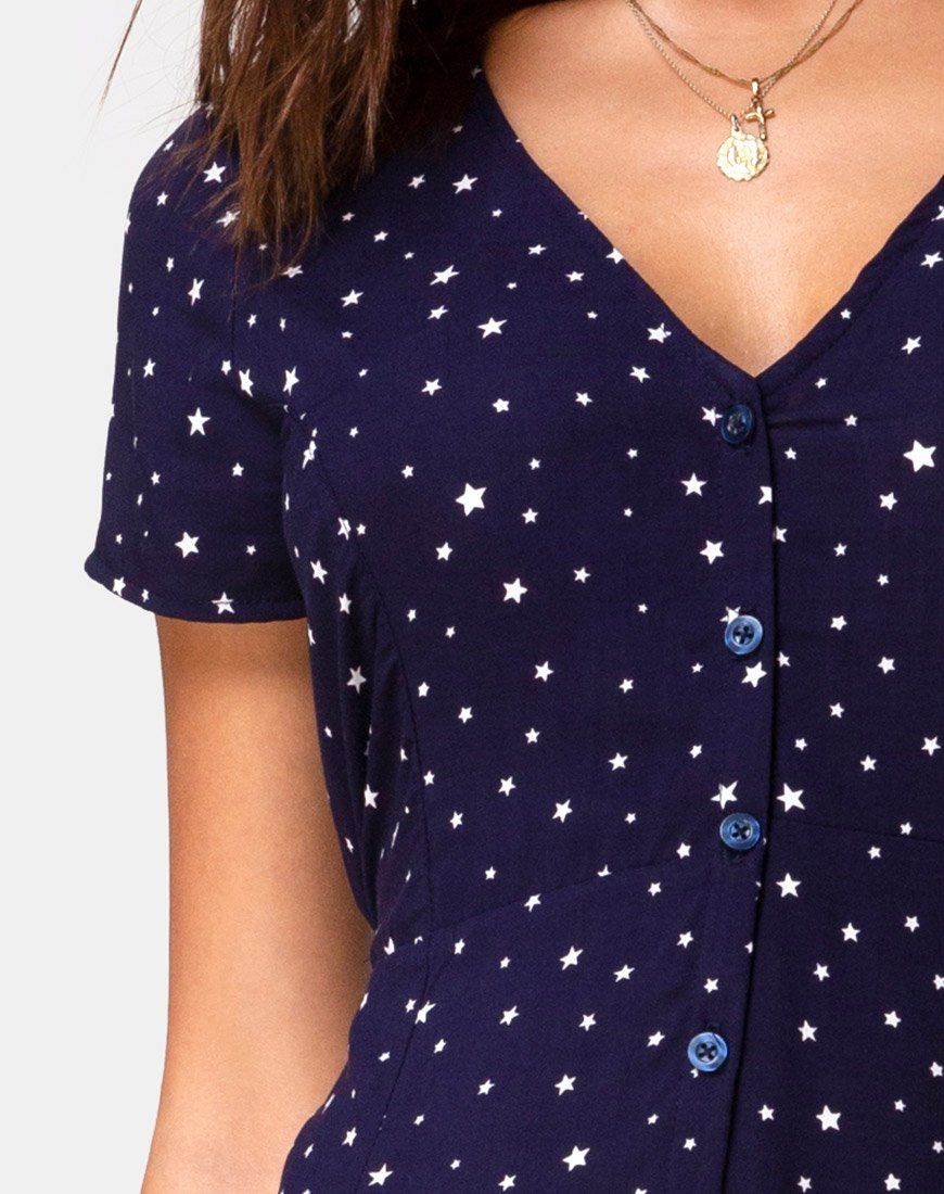 Sanrin Midi Dress in Starstruck Navy sold by Motel Rocks product image thumbnail 5