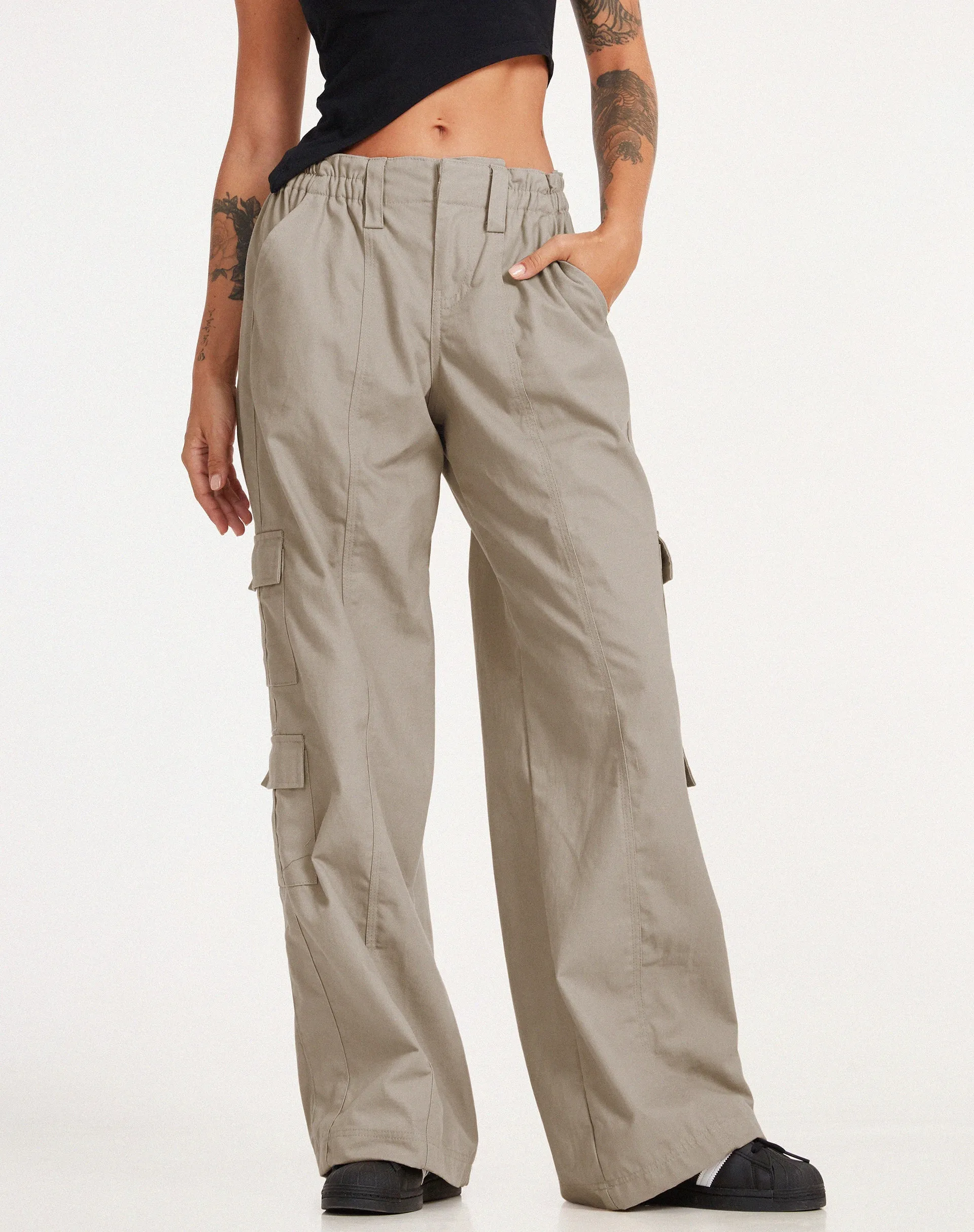 Hansa Cargo Trouser in Stone sold by Motel Rocks product image thumbnail 5