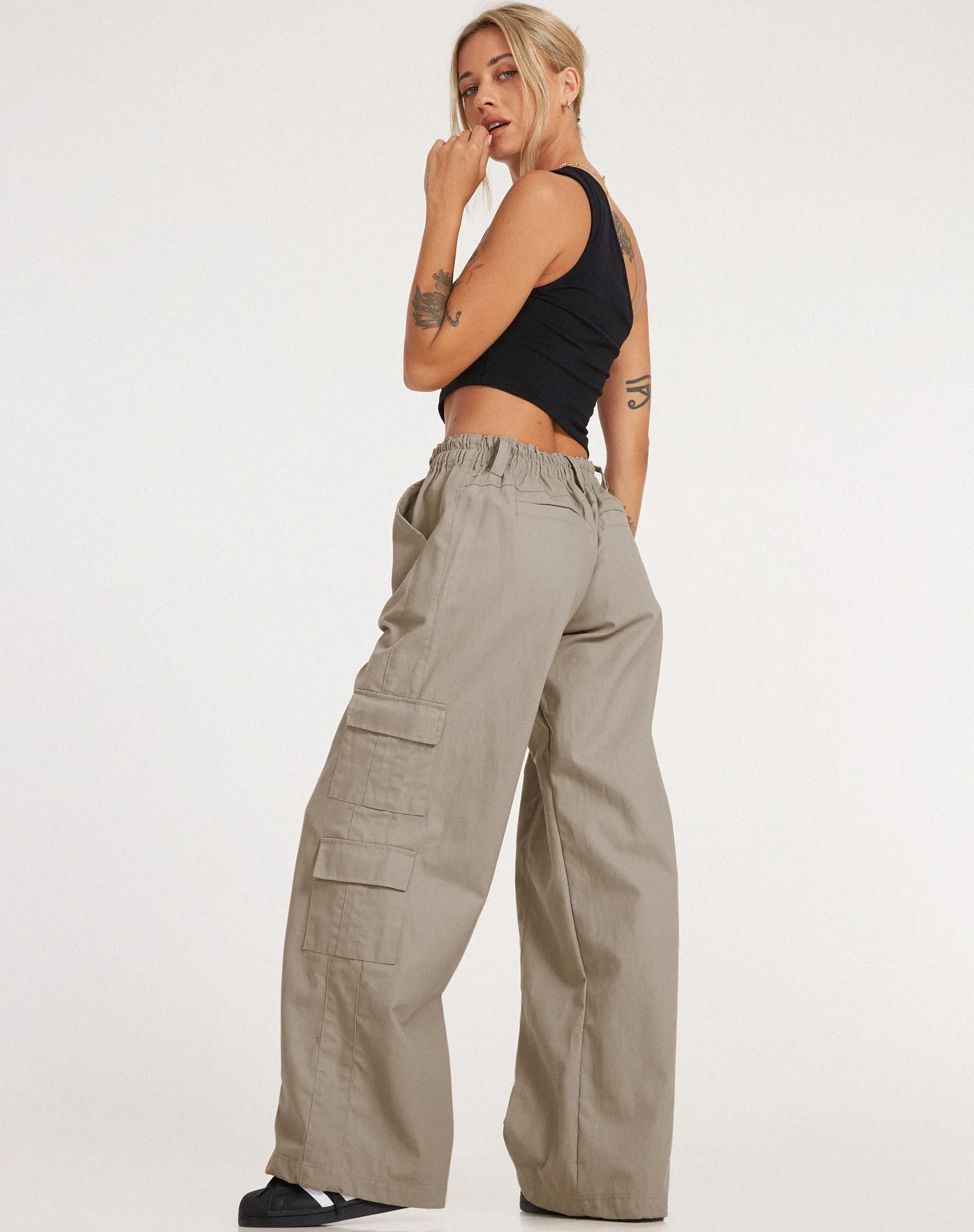 Hansa Cargo Trouser in Stone sold by Motel Rocks product image thumbnail 3