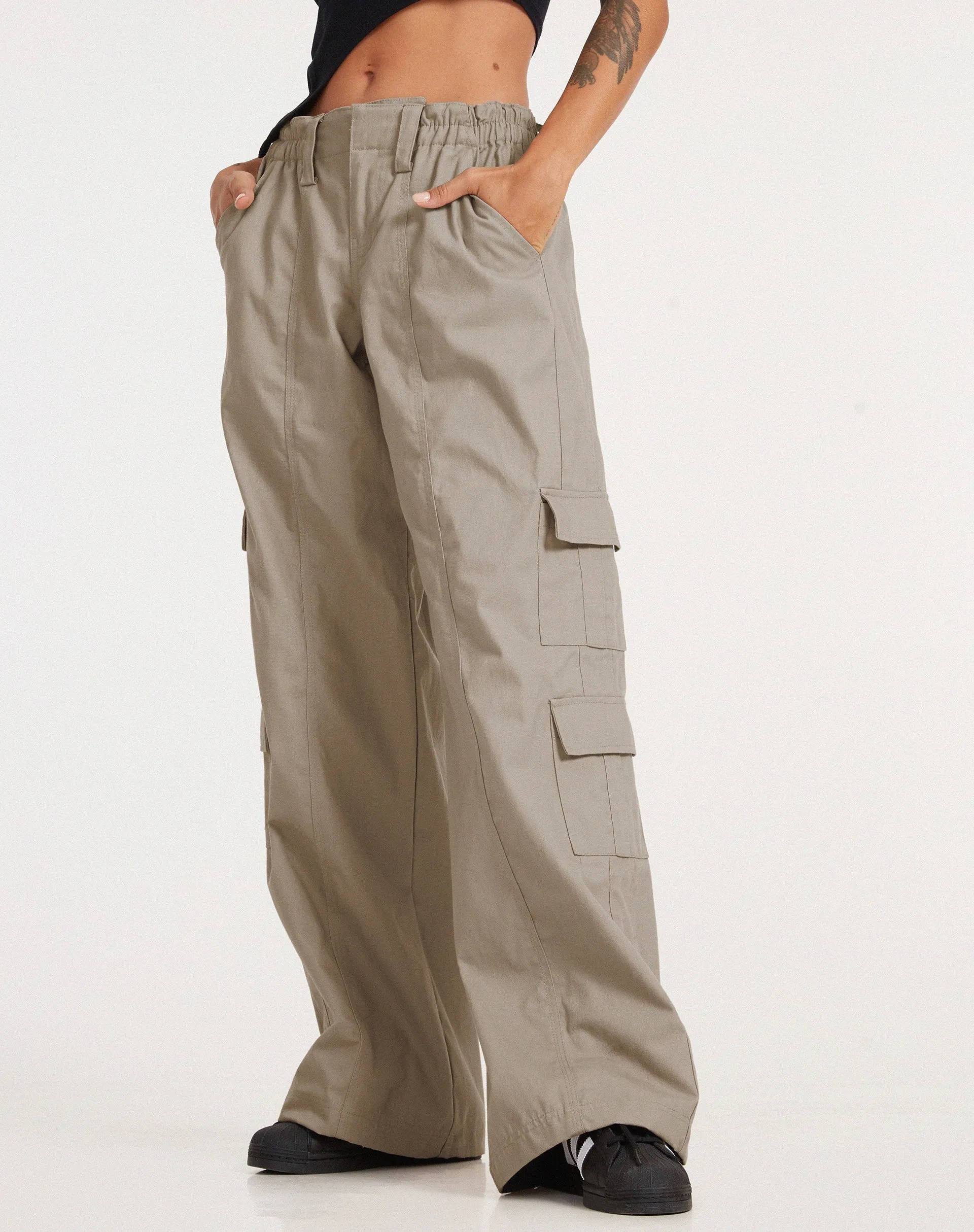 Hansa Cargo Trouser in Stone sold by Motel Rocks product image thumbnail 2