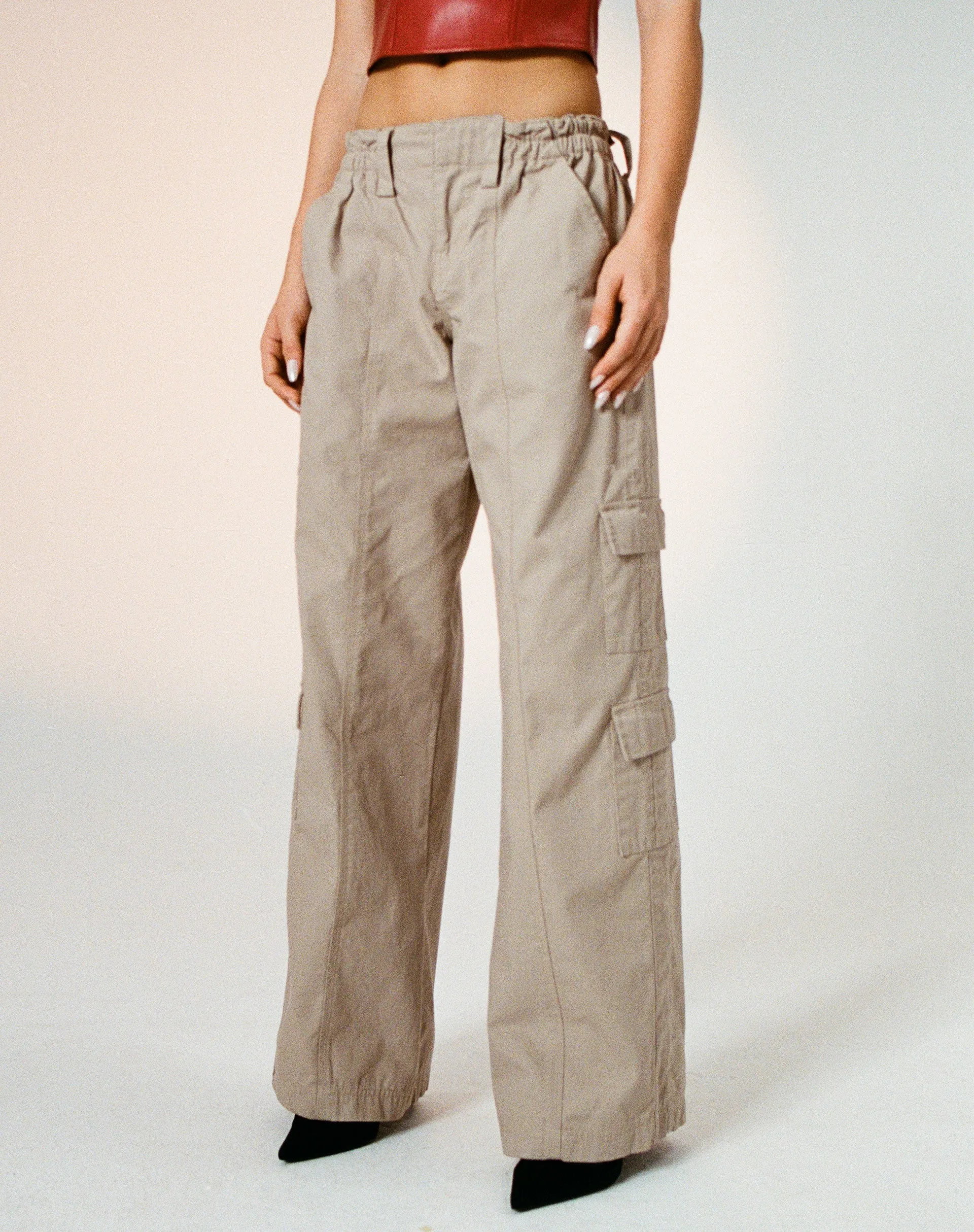 Hansa Cargo Trouser in Stone sold by Motel Rocks