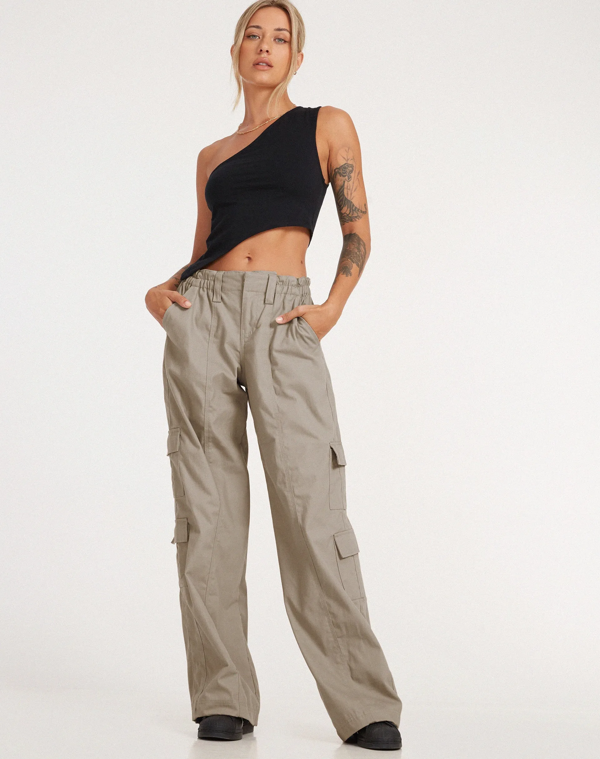 Hansa Cargo Trouser in Stone sold by Motel Rocks product image thumbnail 4