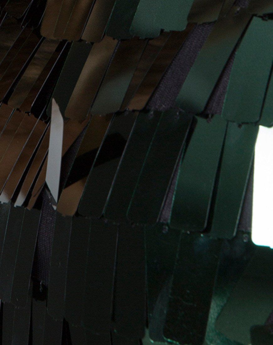 Sasha Crop Top in Dangle Sequin Forest Green sold by Motel Rocks product image thumbnail 5