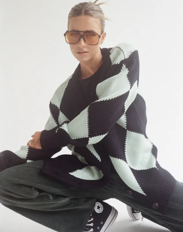 Uriela Cardi in Harlequin Black and Mint made by Motel Rocks