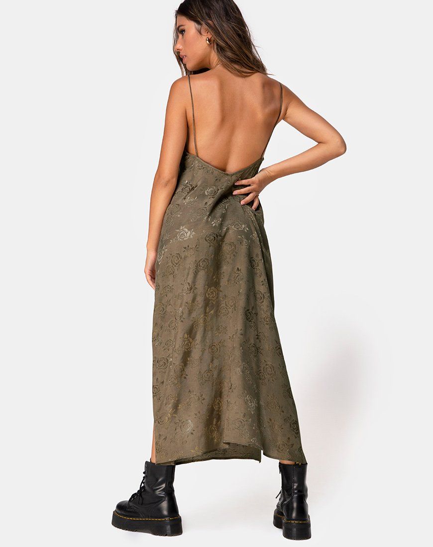 Hime Maxi Dress in Satin Rose Silver Grey sold by Motel Rocks product image thumbnail 4