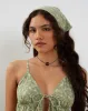 Tezza Tie Front Cami Top in Ditsy Floral Green sold by Motel Rocks