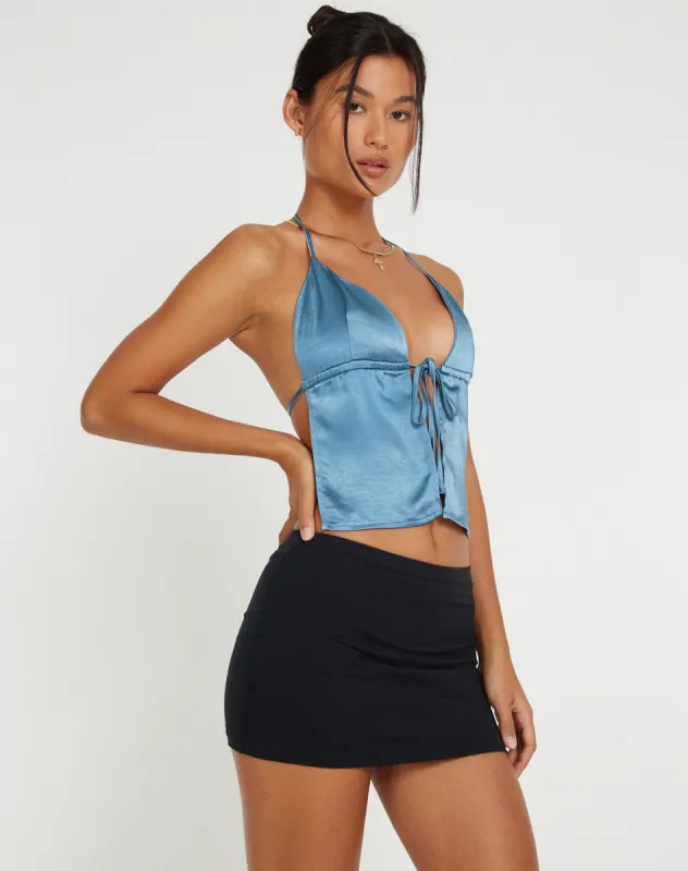 Arula Top in Satin Slate sold by Motel Rocks