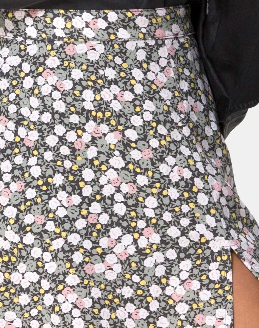 Saika Midi Skirt in Floral Field Olive sold by Motel Rocks product image thumbnail 5