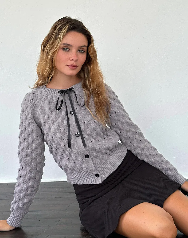 Paulette Cardigan in Light Grey sold by Motel Rocks