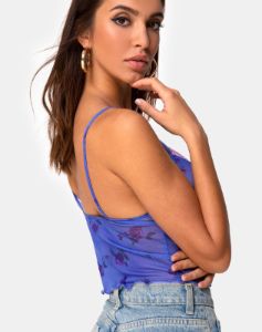 Yenika Crop Top in Lilac Rose with Lilac Lace sold by Motel Rocks
