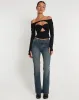 Malin Eloa Shrug Top in Black sold by Motel Rocks
