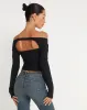 Malin Eloa Shrug Top in Black sold by Motel Rocks
