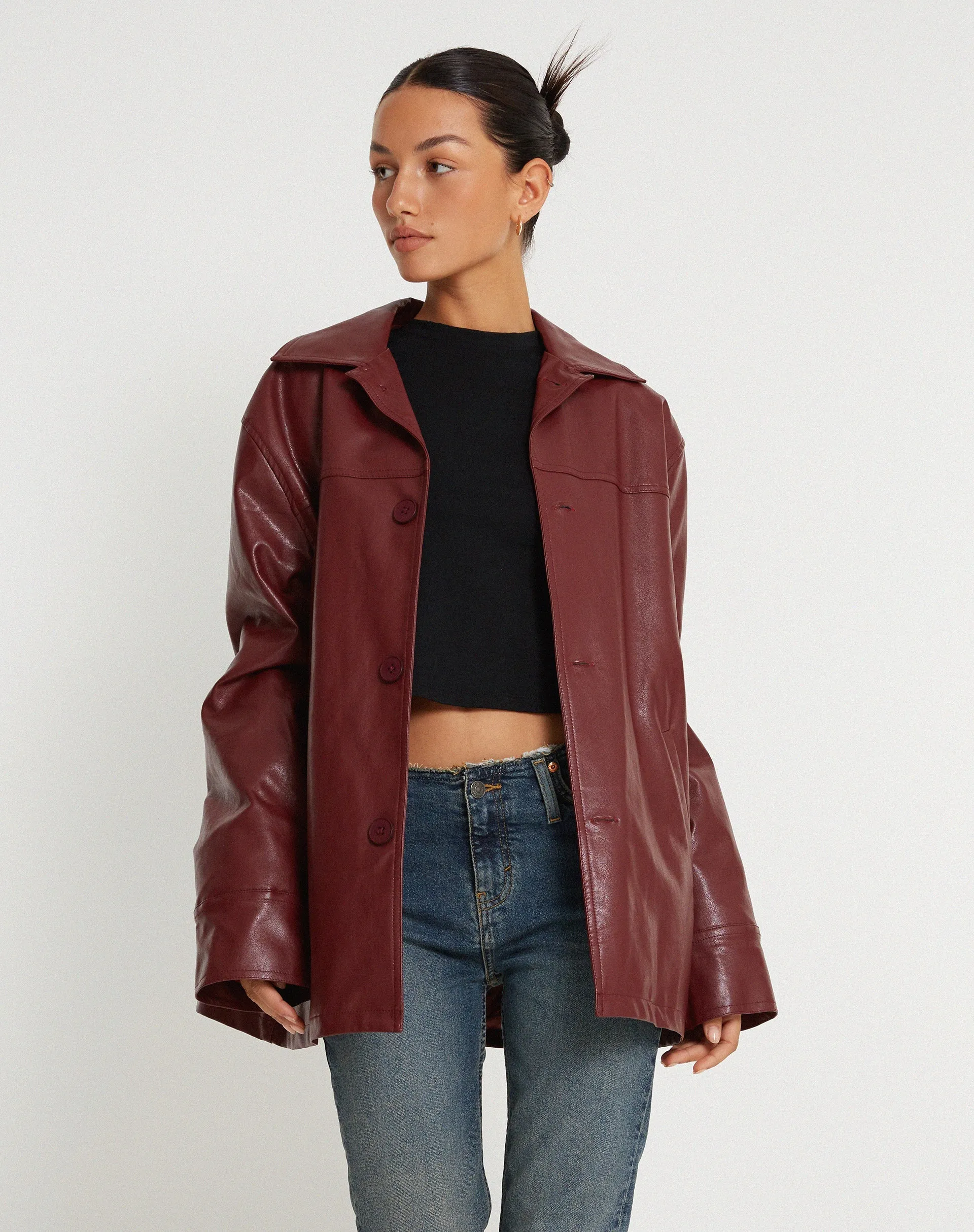 Walta Jacket in PU Redwood sold by Motel Rocks product image thumbnail 3