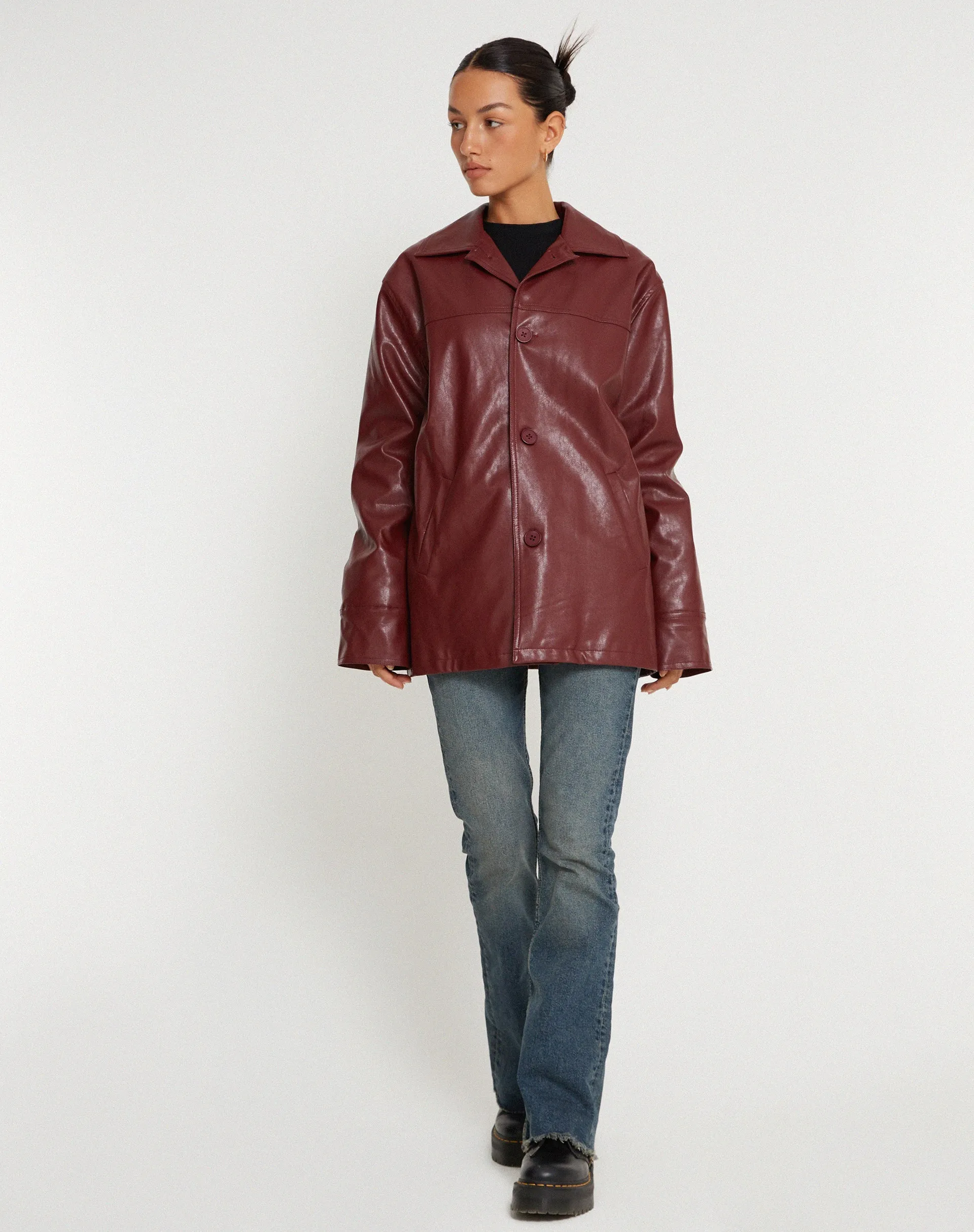 Walta Jacket in PU Redwood sold by Motel Rocks product image thumbnail 4