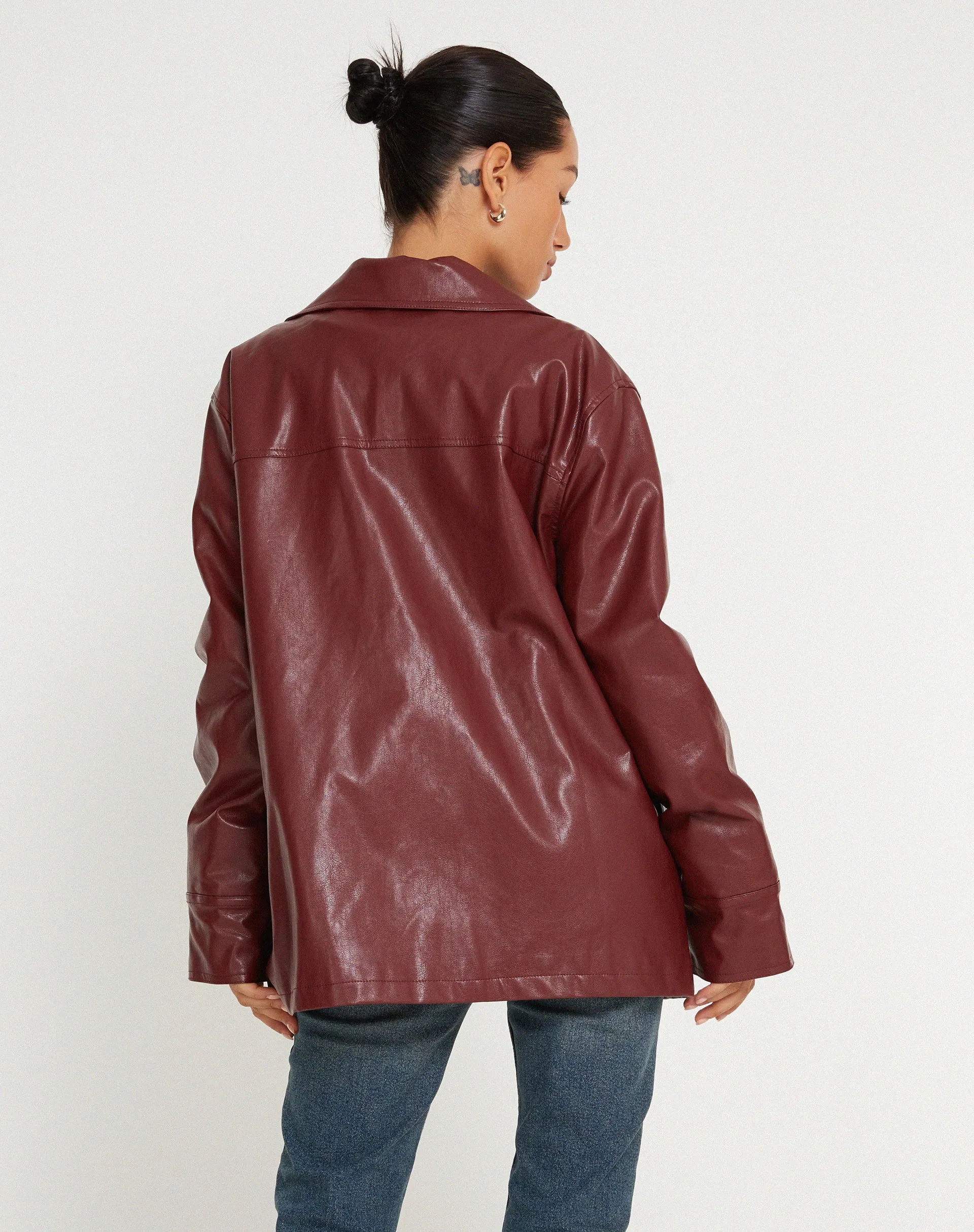 Walta Jacket in PU Redwood sold by Motel Rocks product image thumbnail 5