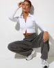 Ryals Long Sleeve Top in Rib White sold by Motel Rocks