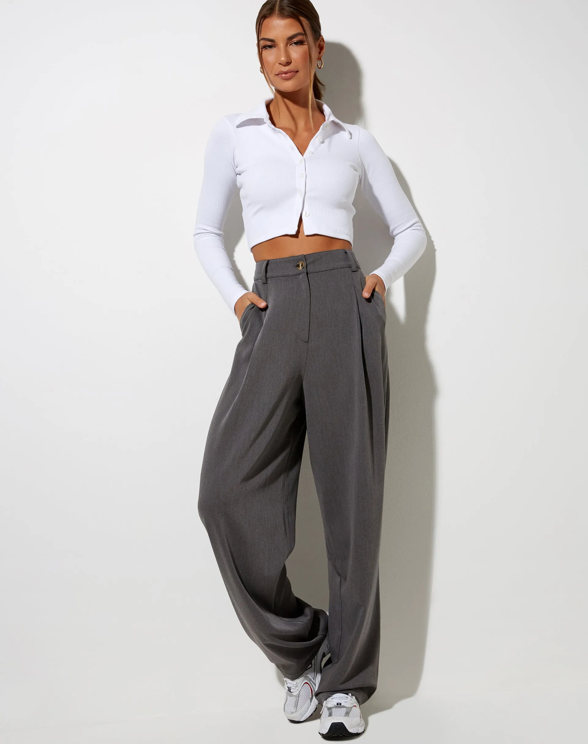 Ryals Long Sleeve Top in Rib White sold by Motel Rocks product image thumbnail 4