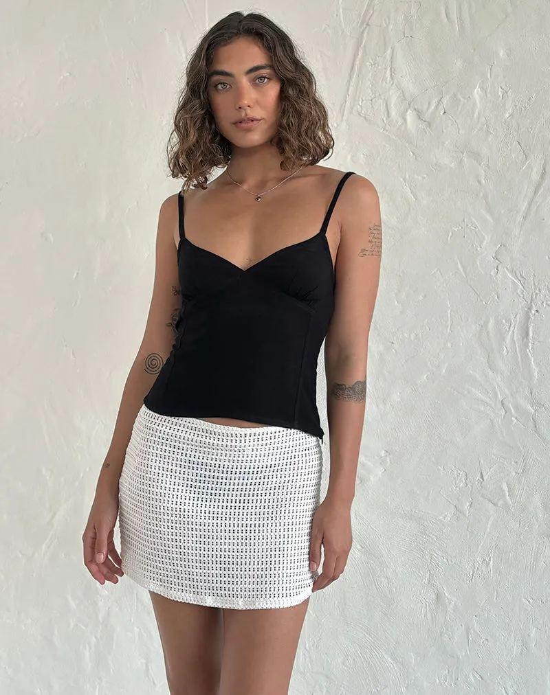 Rey Cami Top in Black sold by Motel Rocks