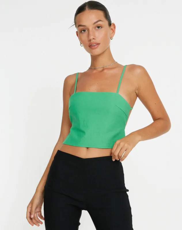 Merita Crop Top in Green sold by Motel Rocks