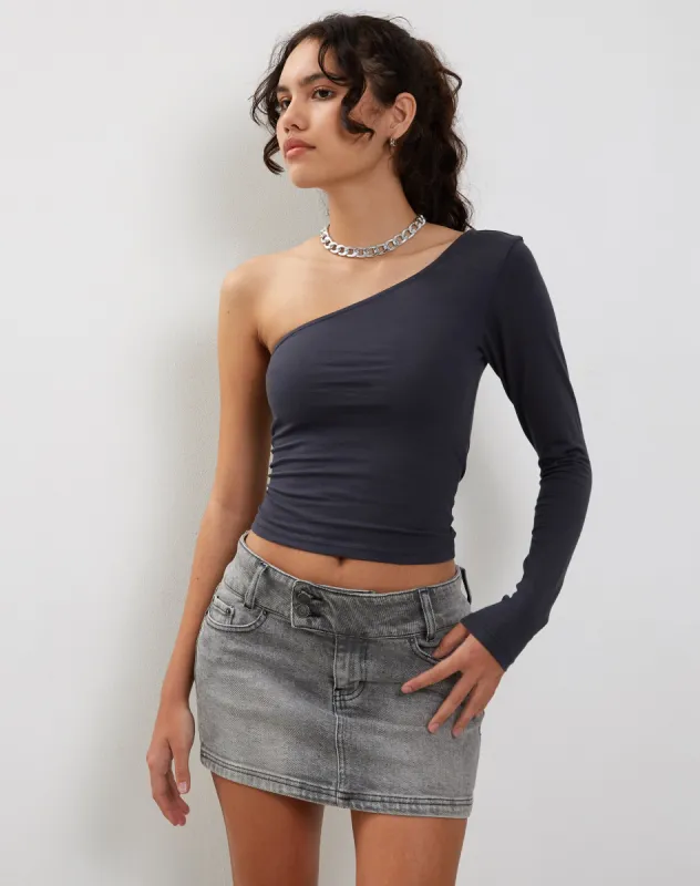Bayge One Shoulder Top in Ocean Storm made by Motel Rocks