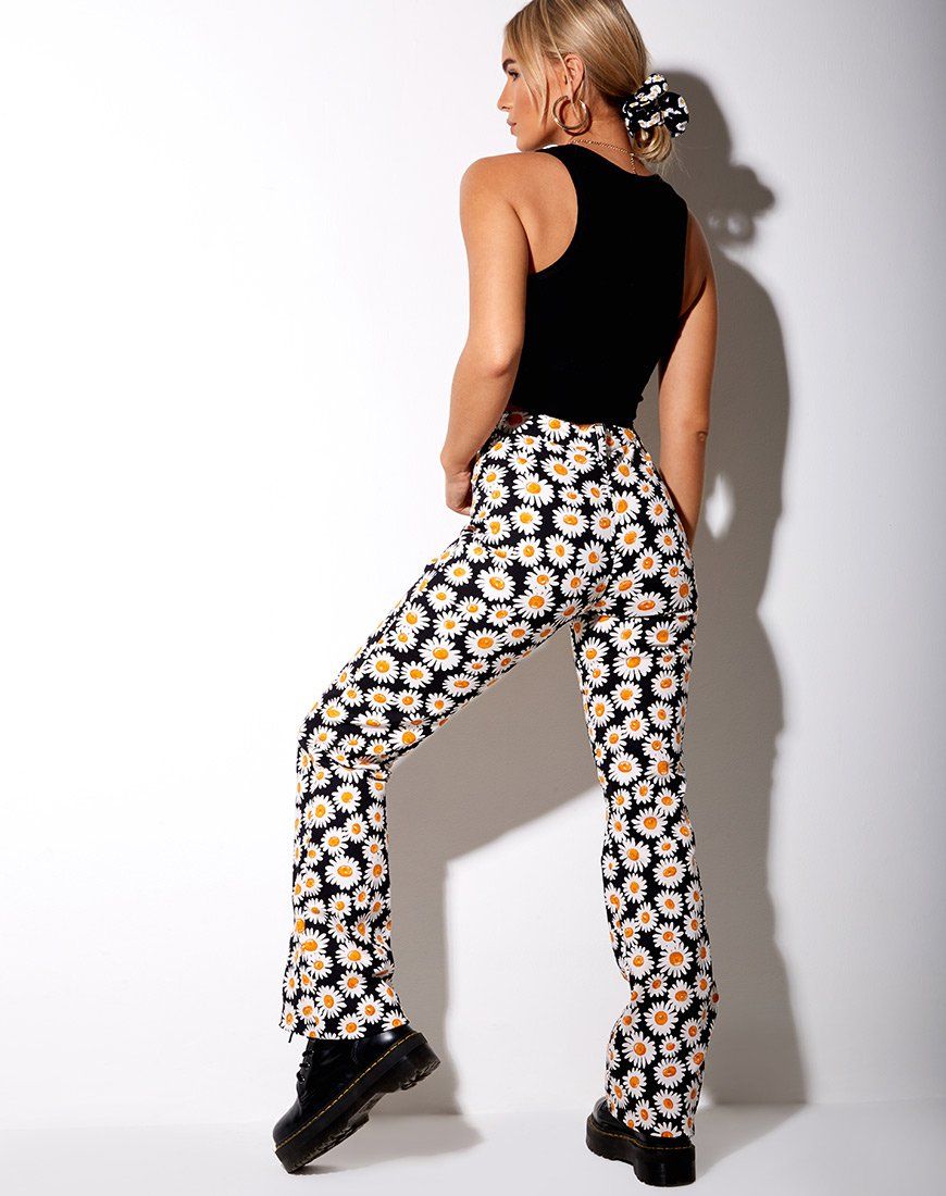 Zoven Trousers in Daisy Love Black sold by Motel Rocks product image thumbnail 2