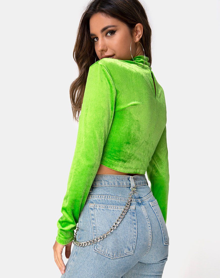 Lara Crop top in Velvet Lime sold by Motel Rocks product image thumbnail 2