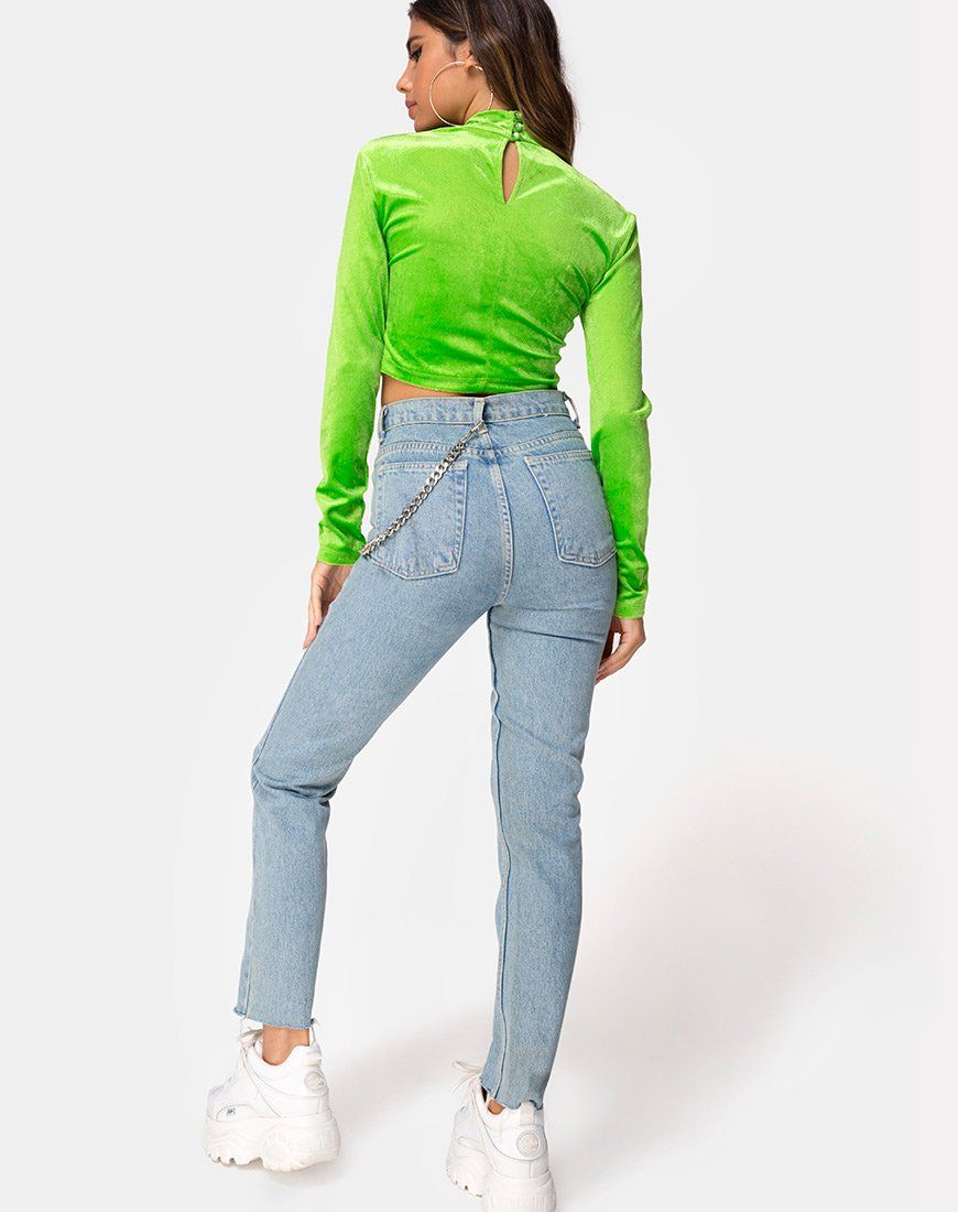 Lara Crop top in Velvet Lime sold by Motel Rocks product image thumbnail 4