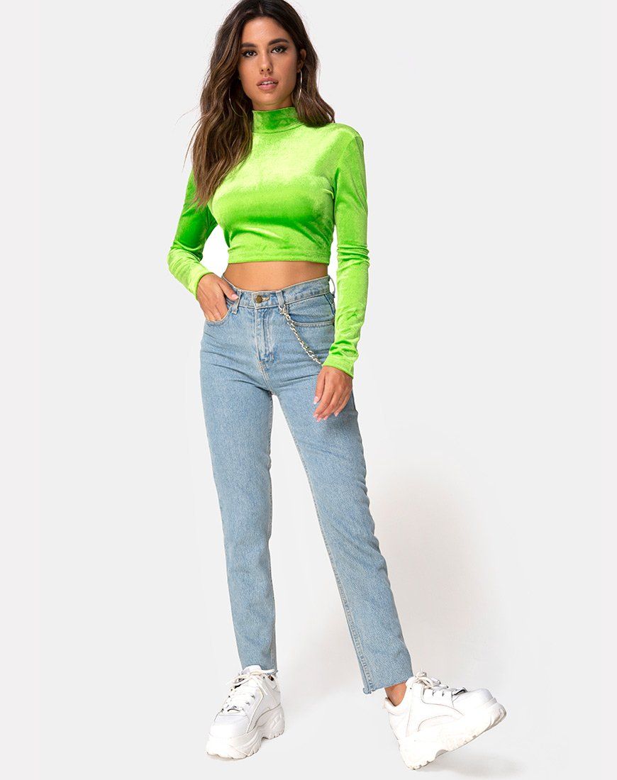 Lara Crop top in Velvet Lime sold by Motel Rocks product image thumbnail 3