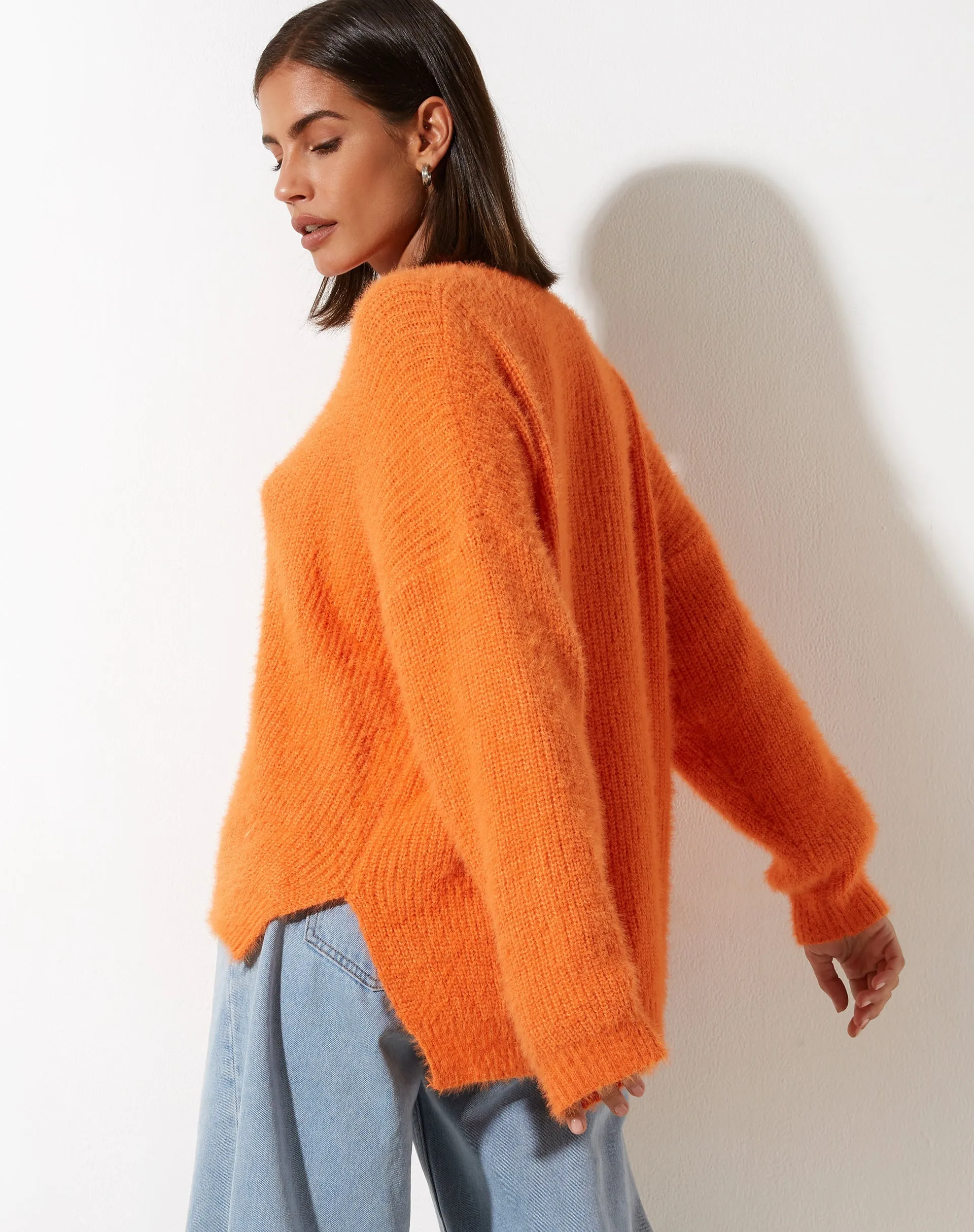 Bondy Jumper in Knit Persimmon Orange sold by Motel Rocks product image thumbnail 2