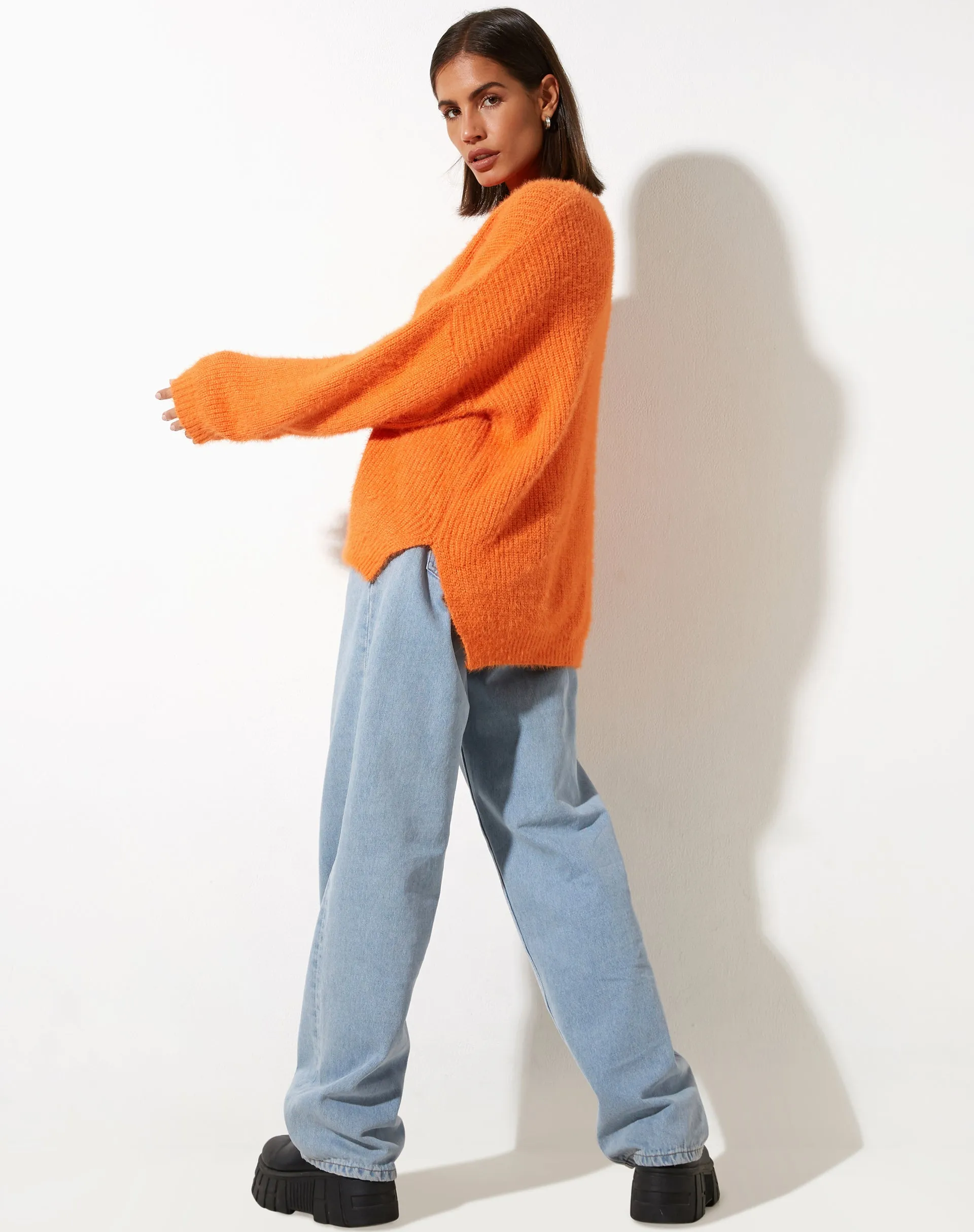 Bondy Jumper in Knit Persimmon Orange sold by Motel Rocks product image thumbnail 5