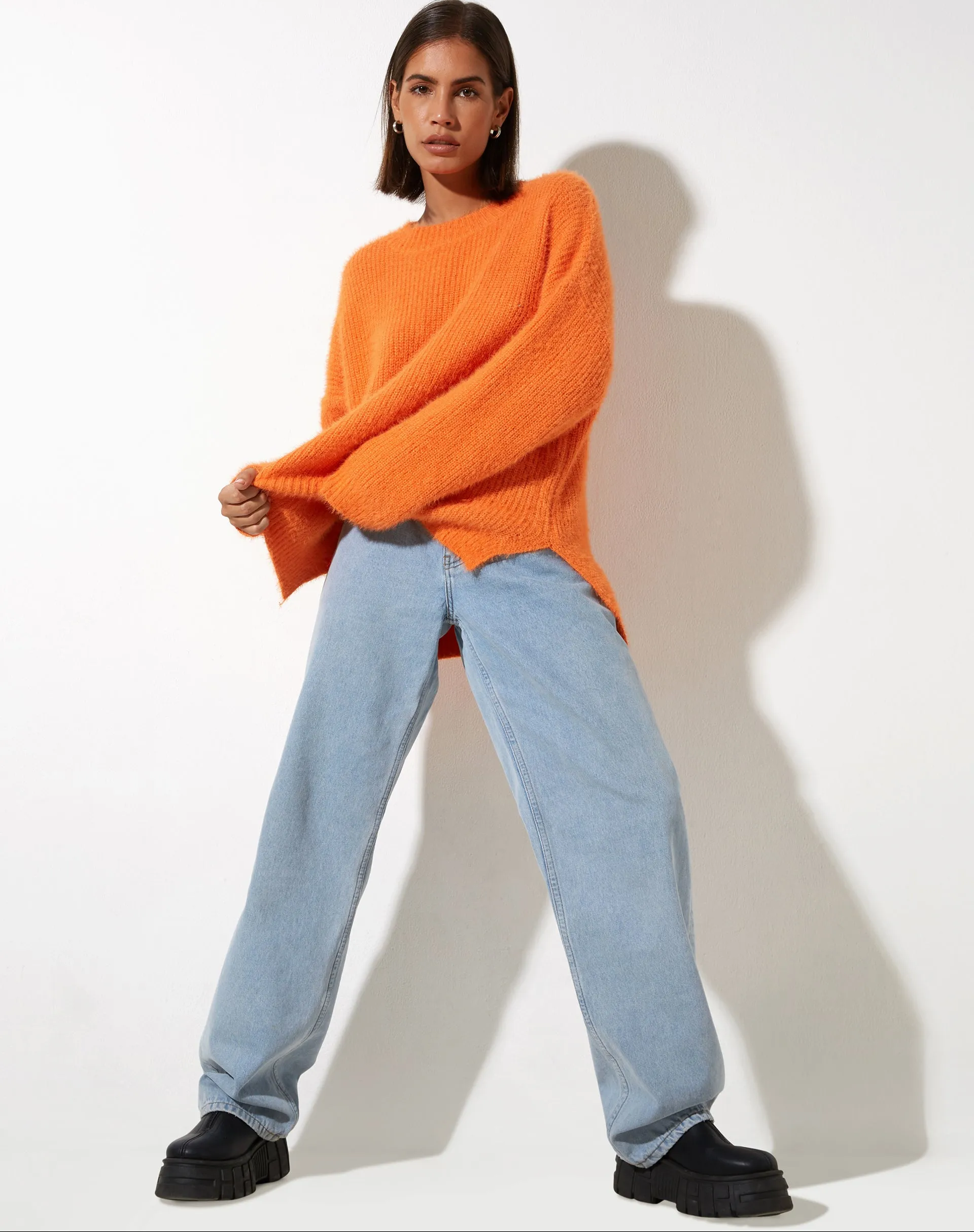 Bondy Jumper in Knit Persimmon Orange sold by Motel Rocks product image thumbnail 3