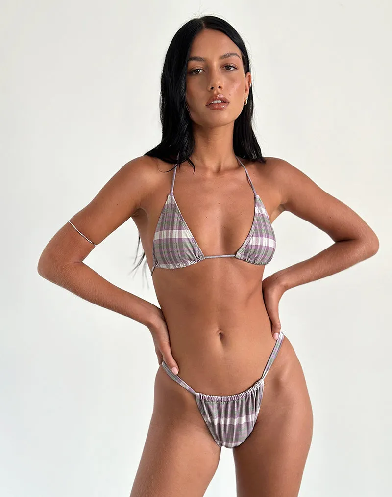 Nakeela Bikini Bottom in Purple Tartan sold by Motel Rocks product image thumbnail 2