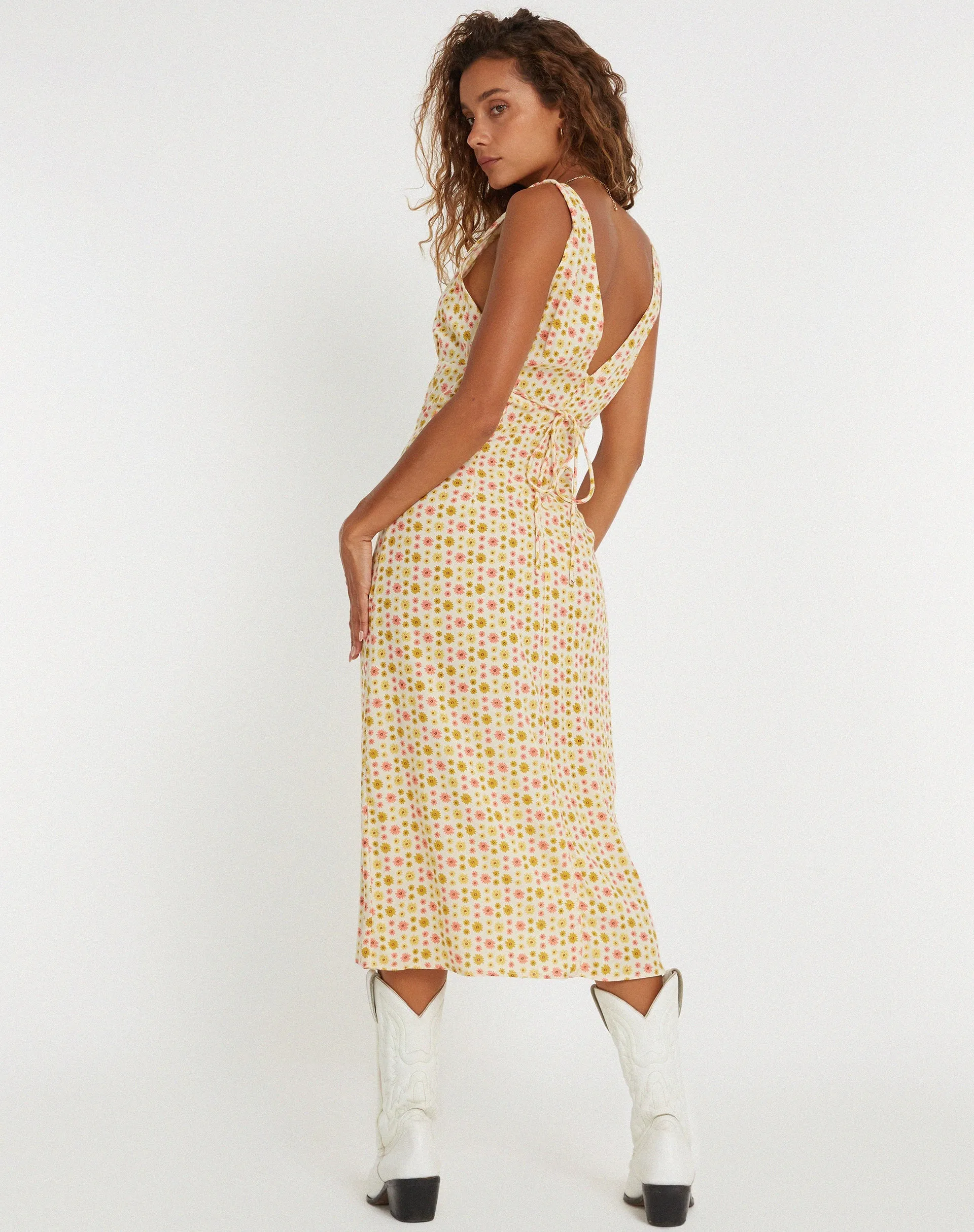 Lisheva Midi Dress in Daisy Chain Cream sold by Motel Rocks product image thumbnail 2
