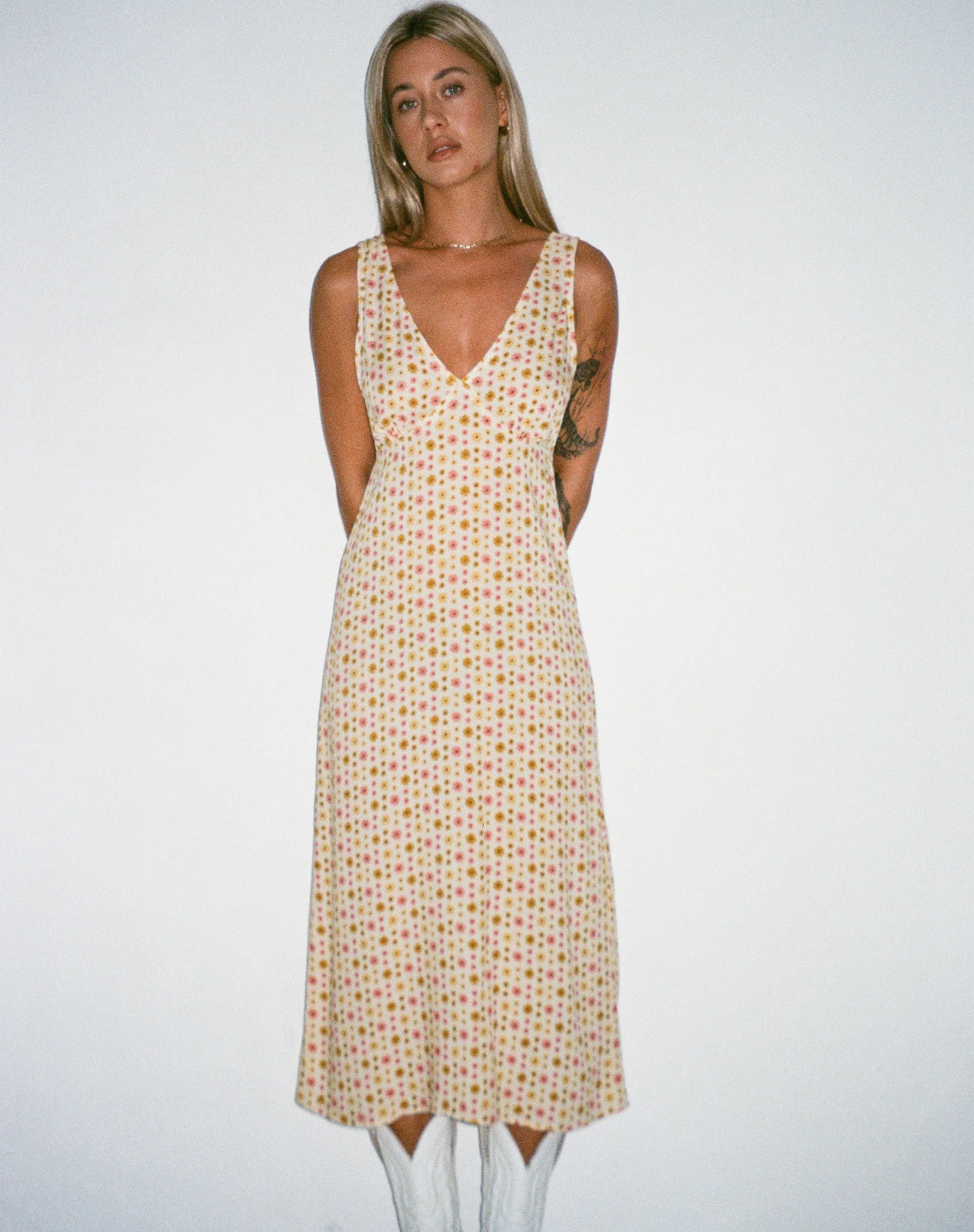 Lisheva Midi Dress in Daisy Chain Cream sold by Motel Rocks product image thumbnail 5