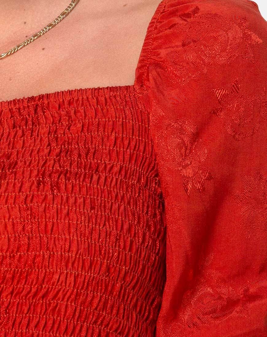 Lilian Crop Top in Satin Rose Rust sold by Motel Rocks product image thumbnail 5