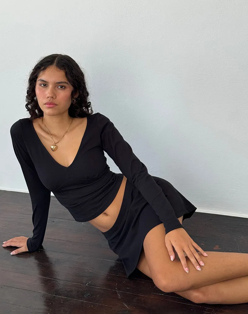 Sisil Long Sleeve Top in Black sold by Motel Rocks product image thumbnail 2